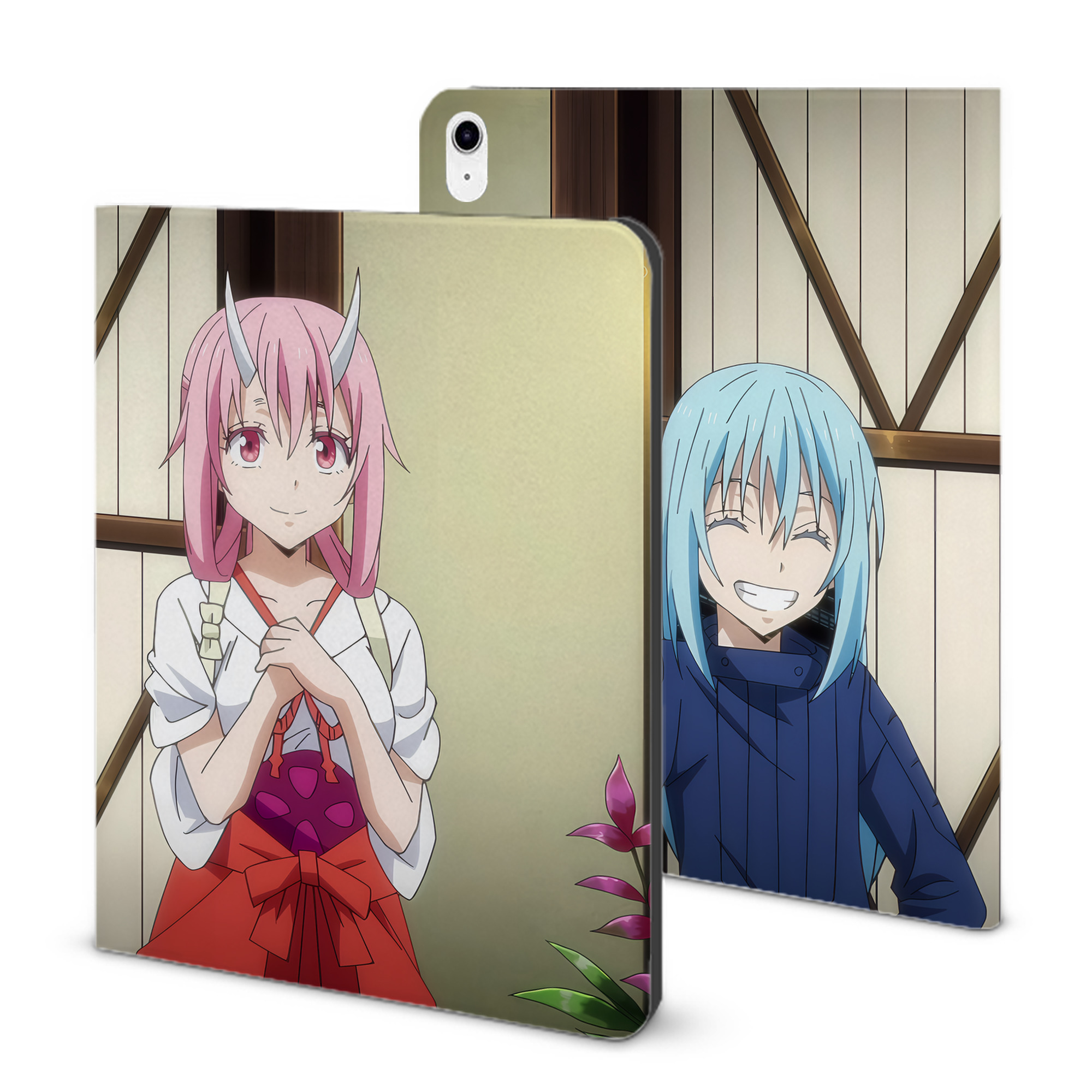 （画像用） 転スラ Regarding Reincarnated to Slime IPad ケース ブック型 PUレザー TPU 耐衝撃 軽量 薄型 ペン収納なし 全面保護 IPad 各モデル対応